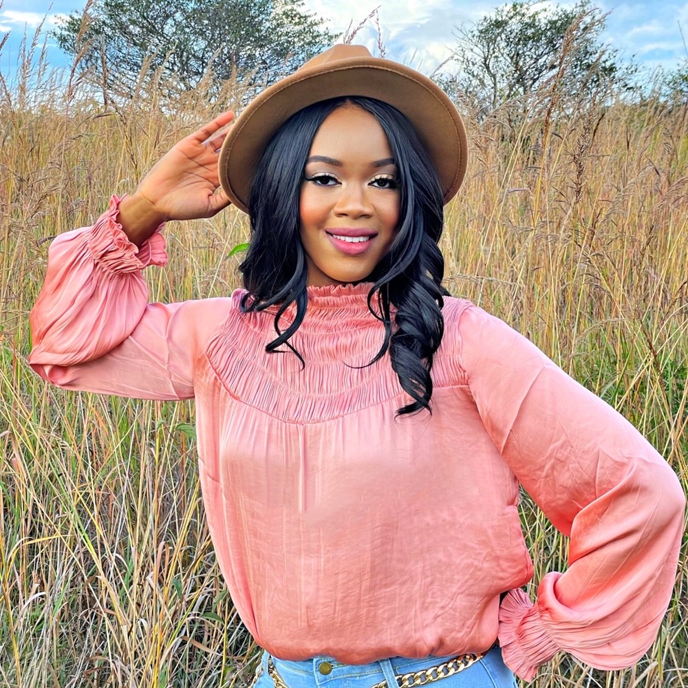 Ruffled statement top (Salmon)